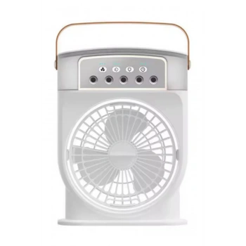 HEYF Şarjlı 600 Ml Su Hazneli Taşınabilir Masaüstü Vanilatör  Güçlü Fan Ve 2000 Mah Pil Beyaz