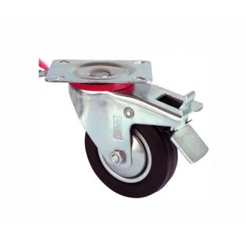 HEYF Servis Tekeri - Tablalı Frenli Siyah Döner - Çap 100 Mm