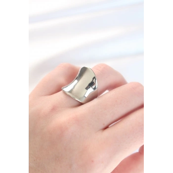 HEYF Silver Renk Ayarlanabilir Kavisli Ayna Yüzük