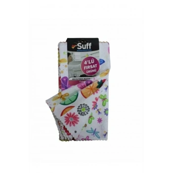 heyf Suff 4 lü Çiçek Sepeti Mikrofiber Temizlik Bezi (32*32 cm)