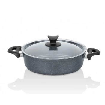 heyf Taç Master Cook Granit Basık Tencere 26 Cm Uzay Grisi
