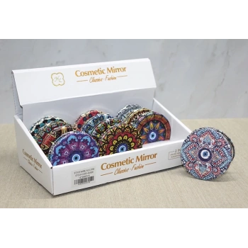 HEYF Taşlı El Aynası Yuvarlak İnce Alk3758