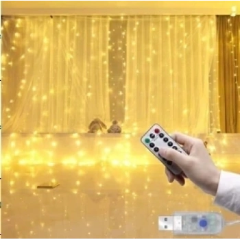 HEYF Tel Perde Led 3*3m 300 Led Gün Işığı