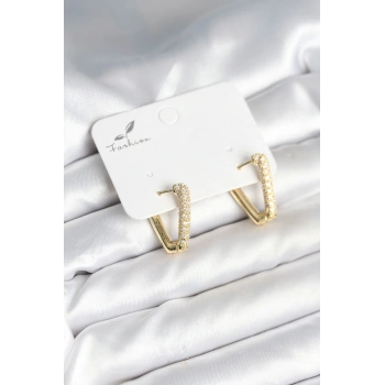 HEYF Üçgen Model Zirkon Taşlı Kadın Küpe