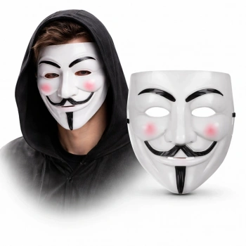 HEYF V Mask Premium Vendetta Beyaz Maske (guy Fawkes Stil)