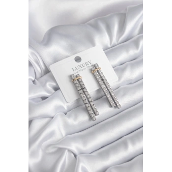 HEYF VIP Seri Zirkon Taşlı Su Yolu Kadın Küpe