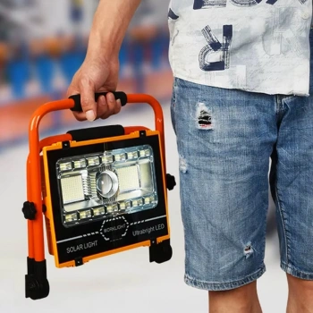 HEYF Wt-734 P70 Led Solar Panel Şarjlı Taşınabilir Projektör (176 Smd + Yan Led)