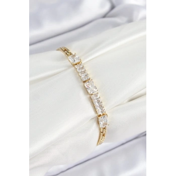 HEYF Xuping Pirinç Parçalı Su Yolu Model Gold Renk Kadın Bileklik