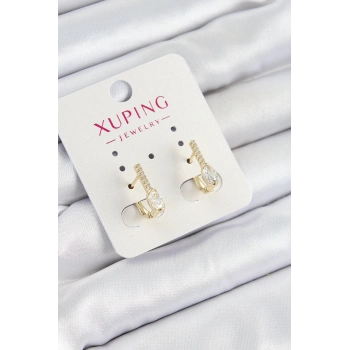 HEYF Xuping Zirkon Taşlı I Model Gold Renk Kadın Küpe