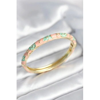 HEYF Yeşil Renk Detaylı Mineli Kelepçe