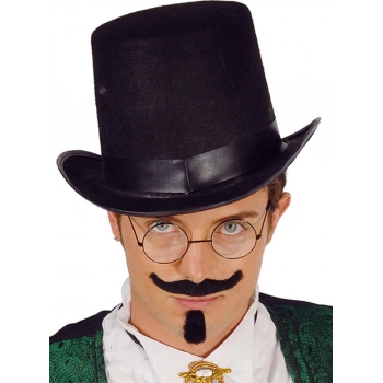 HEYF Yetişkinler İçin Siyah Renk Ringmaster Sihirbaz Şapkası Silindir Şapka