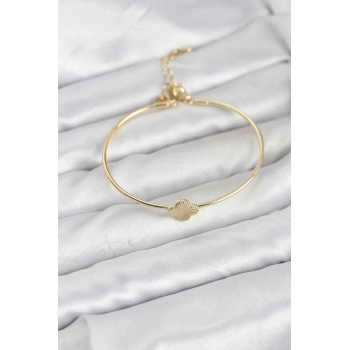 HEYF Yonca Model Gold Renk Kadın Bileklik