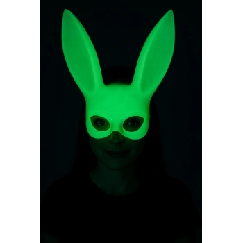 Karanlıkta Parlayan Fosforlu Tavşan Maskesi – Glow Bunny Masquerade Maske (32x22 Cm)