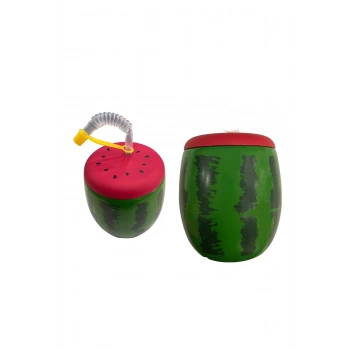 Karpuz Tasarımlı Pipetli Suluk 900 Ml