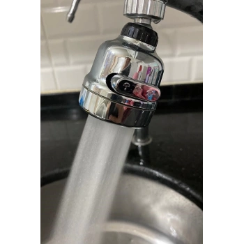 HEYF Krom 3 Fonksiyonlu Mutfak Lavabo Başlığı 360 Derece Döner Musluk Ucu