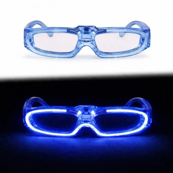 Mavi Led Işıklı Parti Gözlüğü 3 Modlu – Glow & Gece Eğlence Gözlüğü