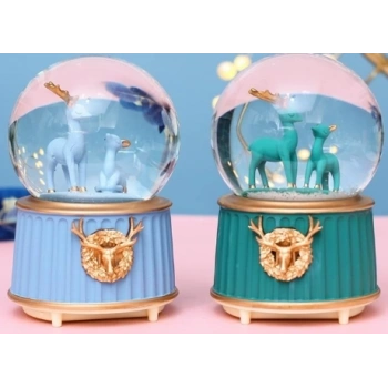 HEYF Mavi-yeşil Geyik Kar Küresi Küçük Boy