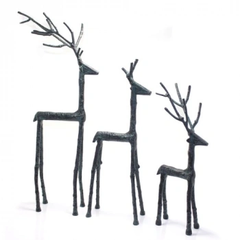 Metal 3lü Geyik Seti