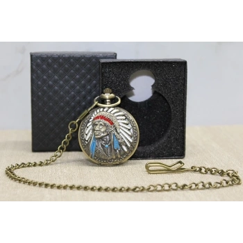 Özel Kutulu Kızılderili Köstekli Saat Alk4677