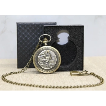 Özel Kutulu Tren Temalı Köstekli Saat Alk4670