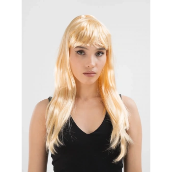 Platin Altın Dore Renk Uzun Düz Parti Peruğu