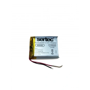 Sertec 803035 3.7v 800 Mah Li-polymer Pil (devreli/1.5a)