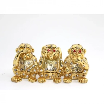 Swarovski Taşlı 3lü Maymun Seti