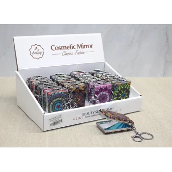 Taşlı El Aynası Anahtarlık Alk3768