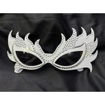 Taşlı Göz Kamaştıran Gecenin Yıldızı Beyaz Parti Alev Gözlük