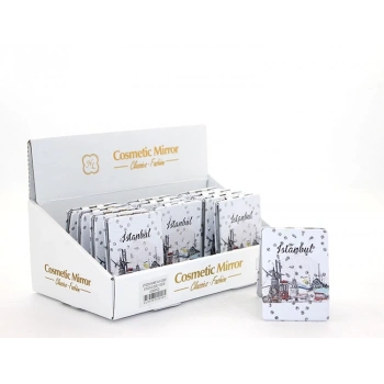 HEYF Taşlı İstanbul Tasarımı El Aynası İnce Alk2620