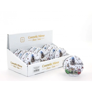 HEYF Taşlı İstanbul Tasarımı El Aynası Kalın Alk2489