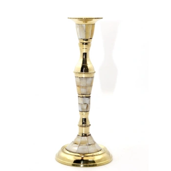 HEYF Tekli Pirinç Sedefli Şamdan 6023