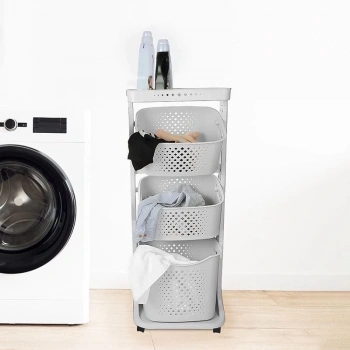 heyf Titiz Plastik Kat Kat Sepet Organizeri No4 Açık Gri