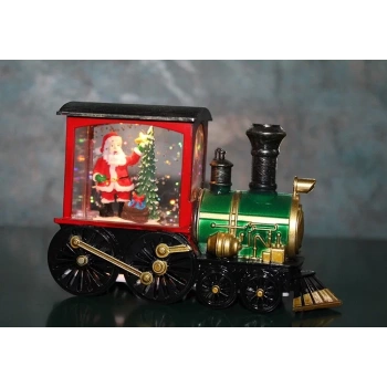 Trenli Yılbaşı Işıklı Kar Küresi Alk3220