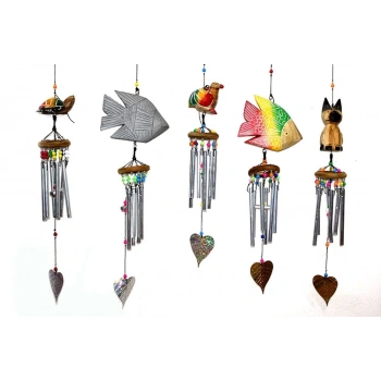 HEYF Üstü Ahşap Altı Metallı Rüzgar Çanı No:1/1