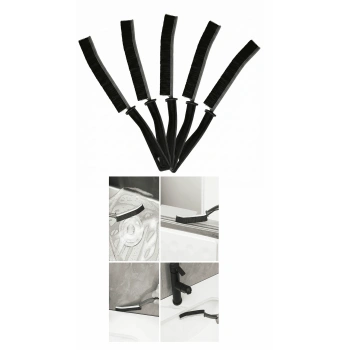 5 Adet İnce Kıl Fırça Banyo Mutfak Pencere Oluk Klozet Kenarı Kavisli Detay Temizleme Fırçası