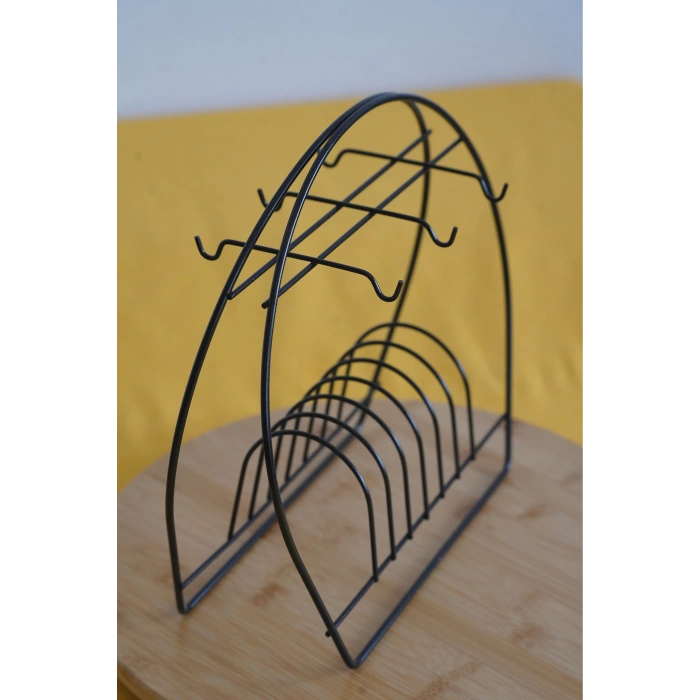 heyf Askılı Yuvarlak Fincan Standı, Siyah Fincan Standı, Fincan Takımı Standı