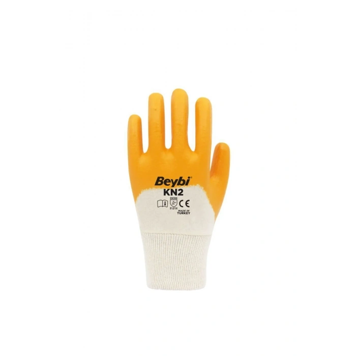 Beybi Kn2 Pamuk Nitril Kaplı Sarı İş Eldiveni 1 Koli (288 Adet)