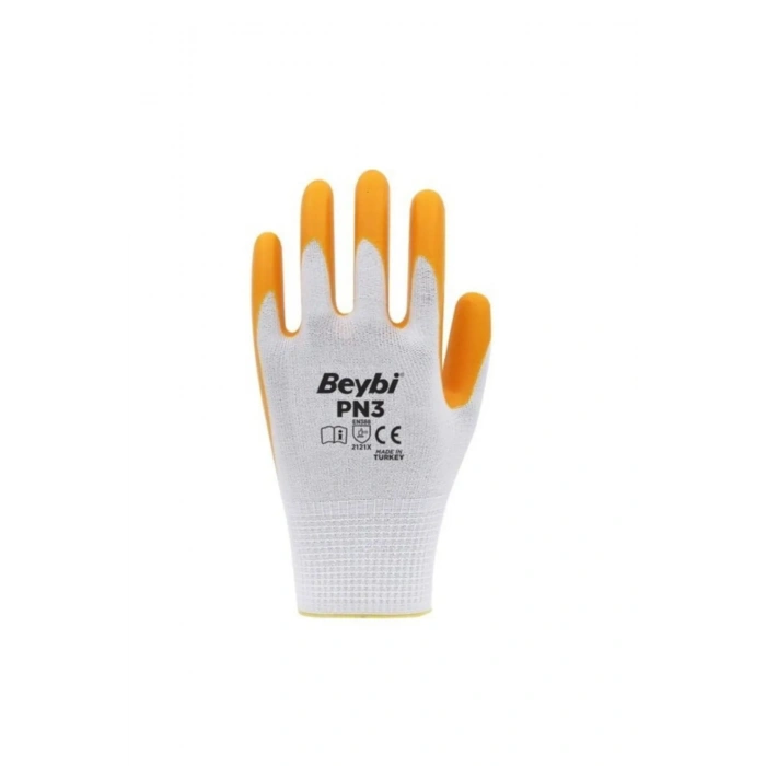 Beybi Pn3 Polyester Örme Nitril Kaplı Sarı İş Eldiveni 1 Koli (288 Adet)