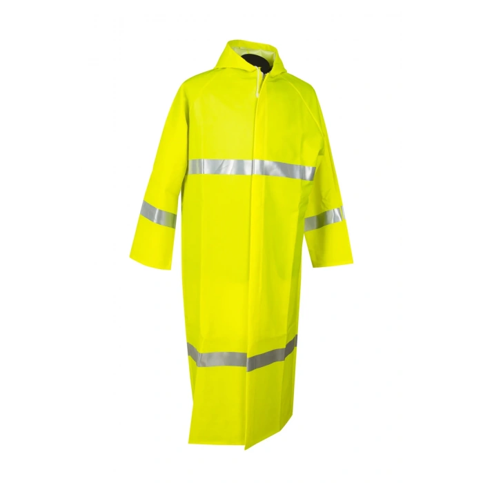 Reflektörlü fosforlu sarı pardesü yağmurluk