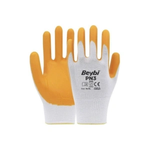 Beybi Pn3 Polyester Örme Nitril Kaplı Sarı İş Eldiveni 1 Koli (288 Adet)