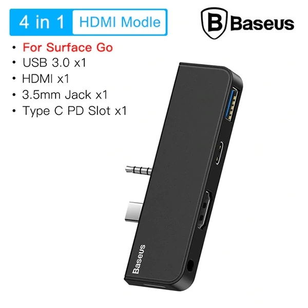 Buti̇k Baseus Multi̇functi̇onal Hub Surface Go(Type-C+Audi̇o To Hd4K+Usb3.0+Type-C(Data)+Audi̇ok-(5775)