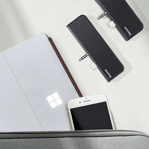 Buti̇k Baseus Multi̇functi̇onal Hub Surface Go(Type-C+Audi̇o To Hd4K+Usb3.0+Type-C(Data)+Audi̇ok-(5775)