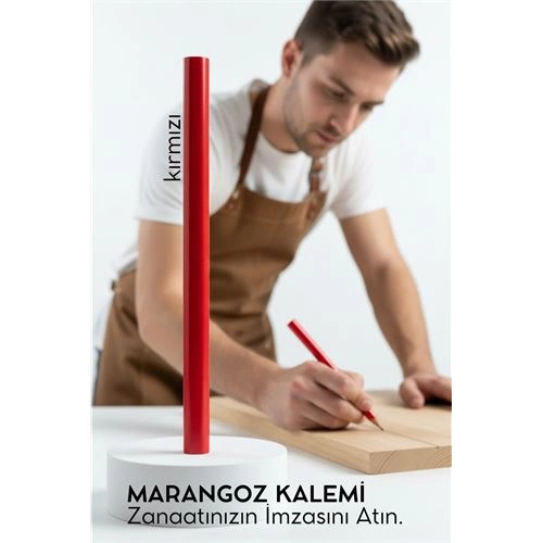 Buti̇k Kırmızı Marangoz Kalemi̇ - Ahşap İşleme Kalemi̇ - Ahşap İşleme İşaretleme Ara&ccedil;ları
