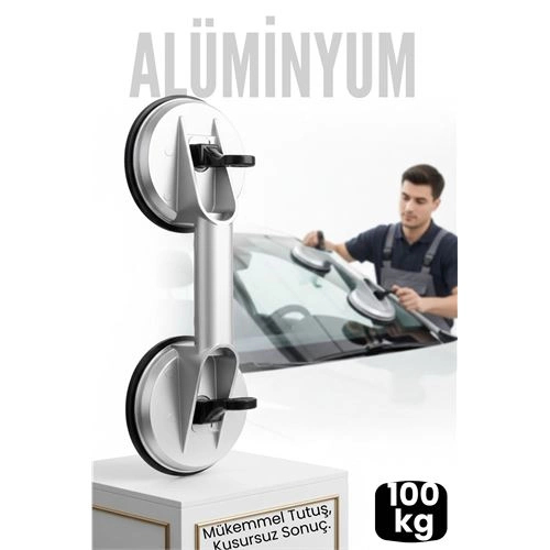 Buti̇k Profesyonel Al&uuml;mi̇nyum 100 Kg Ki̇li̇tli̇ Vantuzlu Ağır Cam Serami̇k Fayans Mermer Kaldırıcı 115 Mm