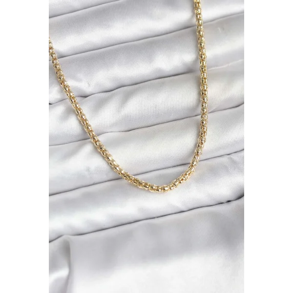 14K Gold Renk Kaplama Boru Zincir Model CM Kadın Kolye