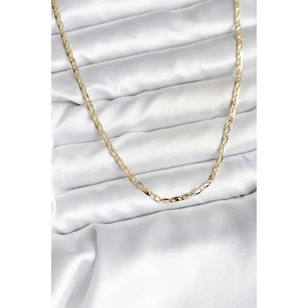14K Gold Renk Kaplama Ezme Zincir Model CM Kadın Kolye
