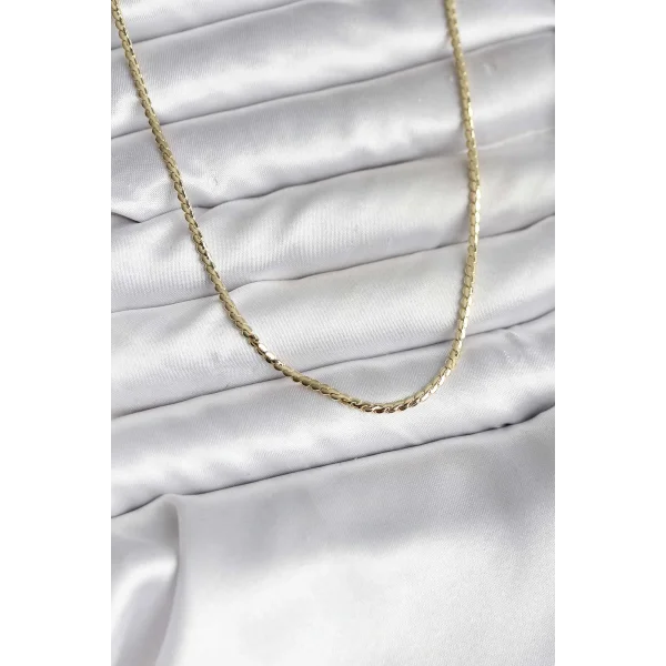 14K Gold Renk Kaplama Ezme Zincir Model CM Kadın Kolye