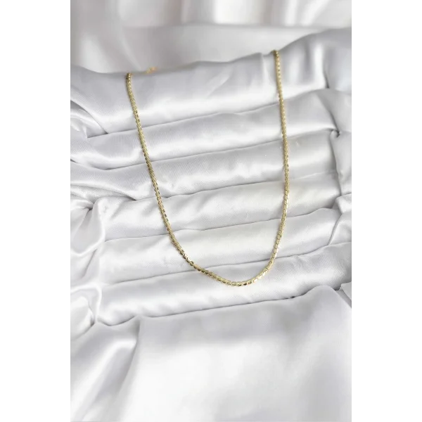 14K Gold Renk Kaplama Ezme Zincir Model CM Kadın Kolye