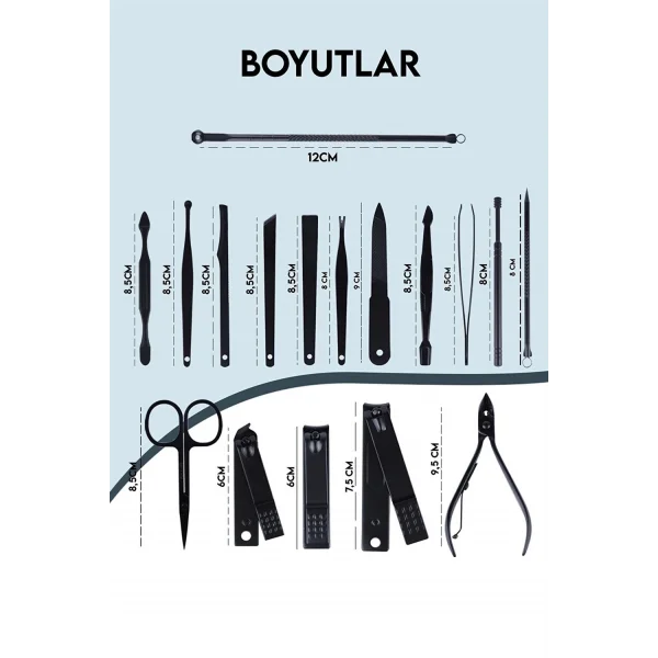 17 Parça  Profesyonel Manikür Seti